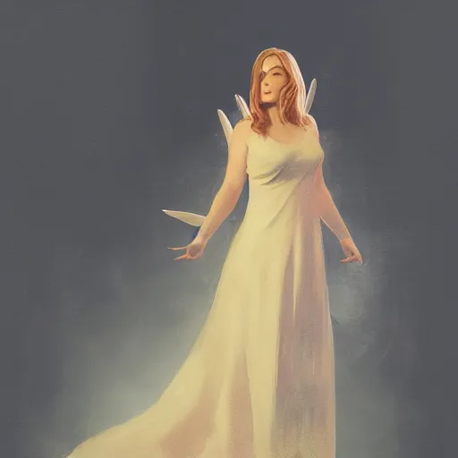 Image similar to full body potrait of Adele as an angel, highly detailed, artstation, greg rutkowski and Frank Frazetta