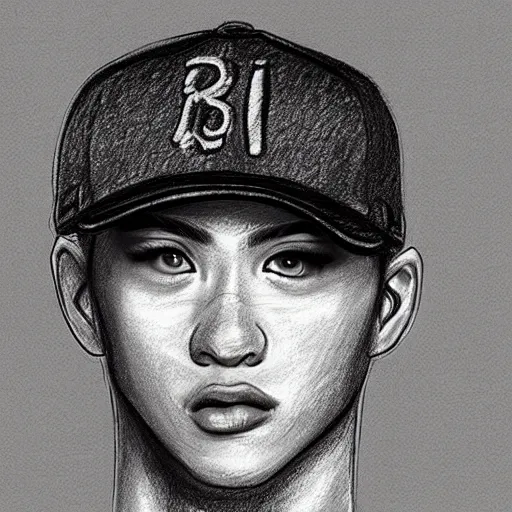 Prompt: a drawing of a person wearing a baseball cap, digital art by Yi Insang, featured on instagram, digital art, art on instagram, art, masterpiece