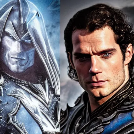 Image similar to henry cavill as arthas menethil