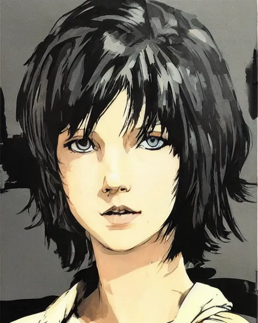 Image similar to short hair millie bobby brown by yoji shinkawa