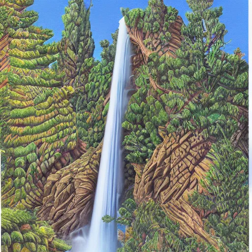 Image similar to hyperrealistic galactic spring city height viper waterfalls hatchback spruce tree , by Juan Giménez and Maria Sibylla Merian and Sydney Prior Hall , 20 megapixels , surrealist , Art on Instagram