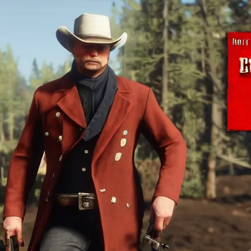 Image similar to Putin In Red dead redemption 2 4K quality super realistic