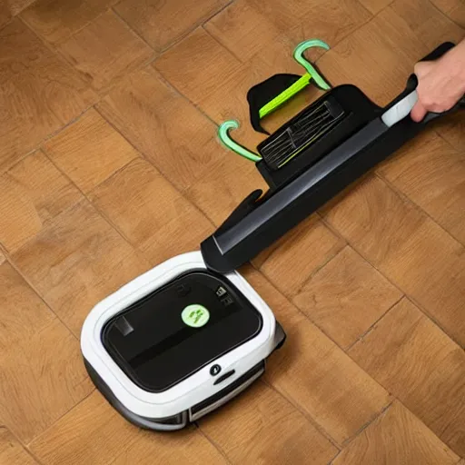 Image similar to roomba wielding a knife