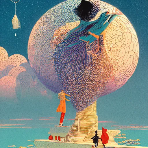 Image similar to illustration of love tenderby Victo Ngai and James Gilleard and Bruce Pennington