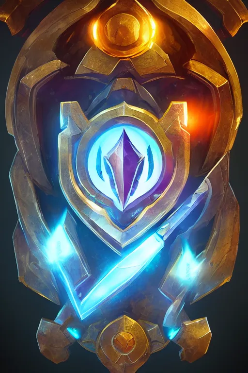 Image similar to shield fantasy epic legends game icon stylized digital illustration radiating a glowing aura global illumination ray tracing hdr fanart arstation by ian pesty and katarzyna da „ bek - chmiel