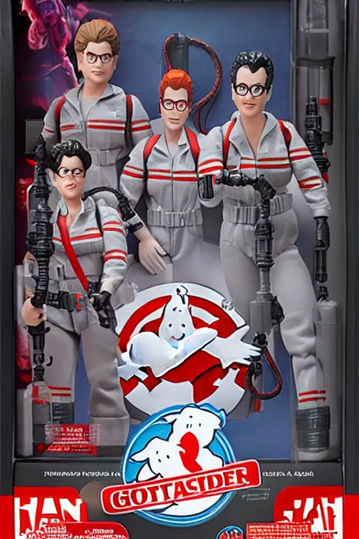 Prompt: ghostbusters action figures individual product shot by hasbro, mattel