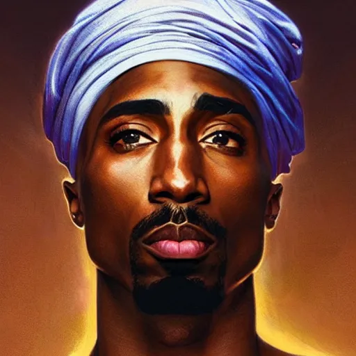 Prompt: epic portrait of tupac shakur, detailed, digital painting, artstation, concept art, donato giancola, joseph christian leyendecker, wlop, boris vallejo, breathtaking, high details, extremely detailed, establishing shot, artistic, hyper realistic, octane render