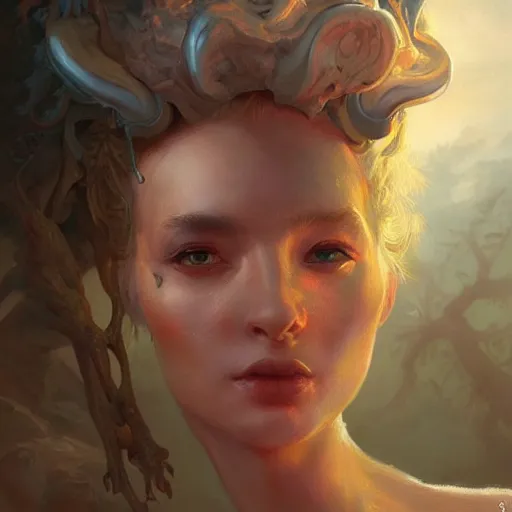 Prompt: a fantasy style portrait painting of an alien in the style of francois boucher oil painting unreal 5 daz. rpg portrait, extremely detailed artgerm greg rutkowski michael whelan