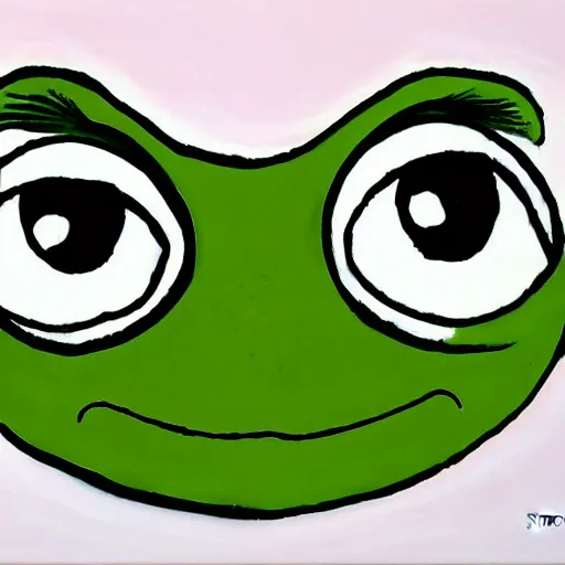 Image similar to pepe the frog by sue coe