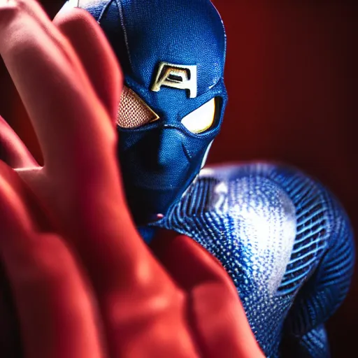 Image similar to cinematic portrait of an unknown superhero. High detail. Low dof