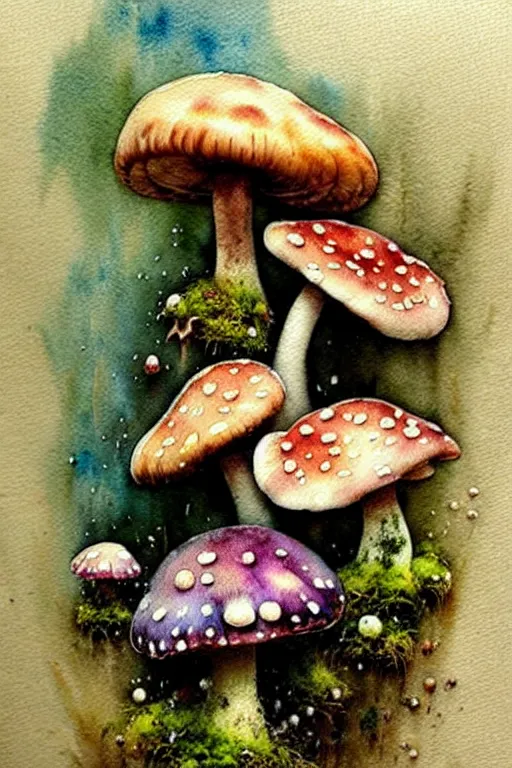 Image similar to soft text and muted colors!!!!!!!!!!! ( ( ( ( watercolor giant flowers, giant mushrooms, moss granular dripping running. ) ) ) ) ) by jean baptiste monge!!!!!!!!!!!!!!!!!!!!!!!!!!!!!!