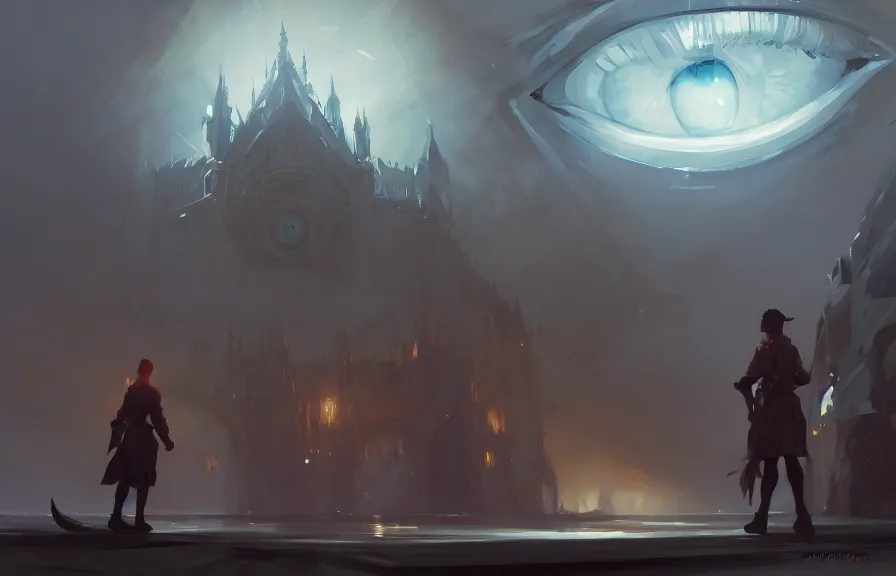 Image similar to greg manchess concept art of the beneveolent eye dimension, key visual, ambient lighting, highly detailed, digital painting, artstation, concept art, sharp focus, by makoto shinkai and akihiko yoshida and hidari and wlop and greg rutkowski