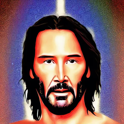 Prompt: Keanu reeves As Jesus Christ digital art