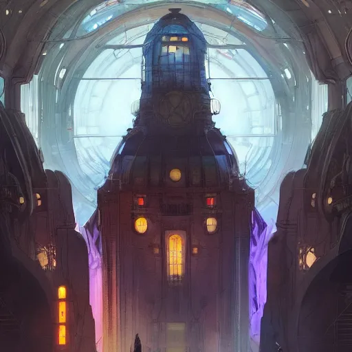 Image similar to city built underground, lots of lights, science fiction, colorful, elegant, pale, highly detailed, digital painting, artstation, concept art, smooth, sharp focus, illustration, art by artgerm and greg rutkowski and alphonse mucha