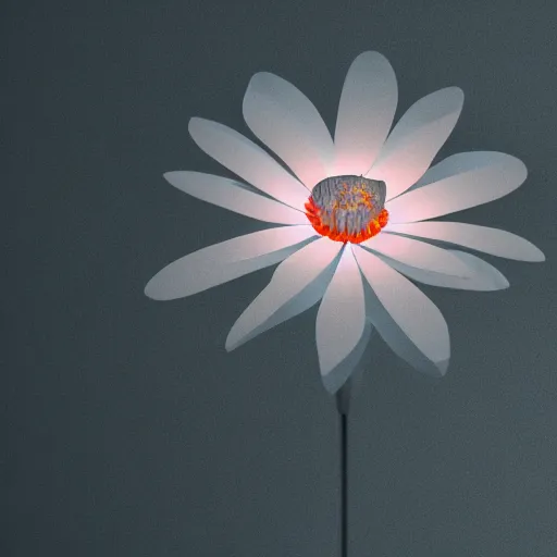 Prompt: Luminescent flower blooming at twilight, cgsociety, realism, photorealism, f 3.5, photography, octane render, highly detailed, vray, volumetric lighting, unreal engine