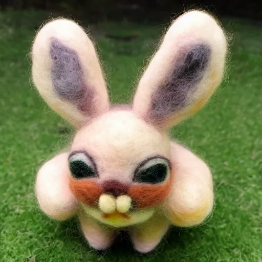 Image similar to a needle felted Lopunny, needle felting art.