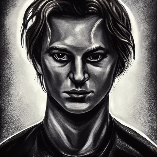 Prompt: a detailed portrait of Joe Keery in the style of giger, 8k, ornate, intricate