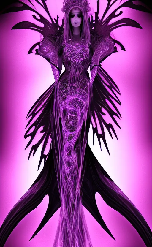 Image similar to Gothic princess in dragon armor made of Fractal flame,