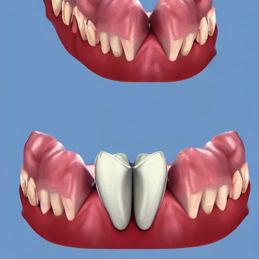 Image similar to a mouth filled with broken teeth