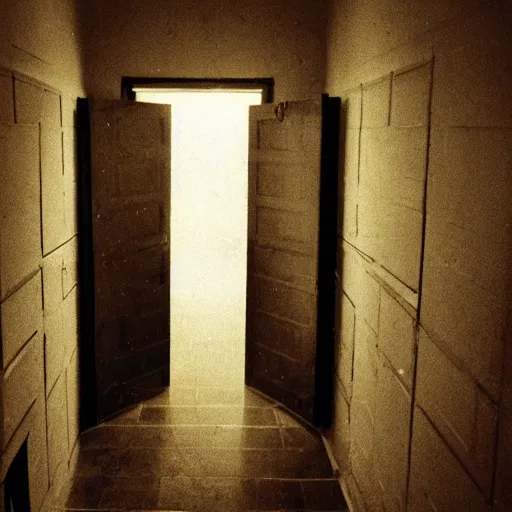 Prompt: scp 0 9 6 in the dark creepy room, photo found after death