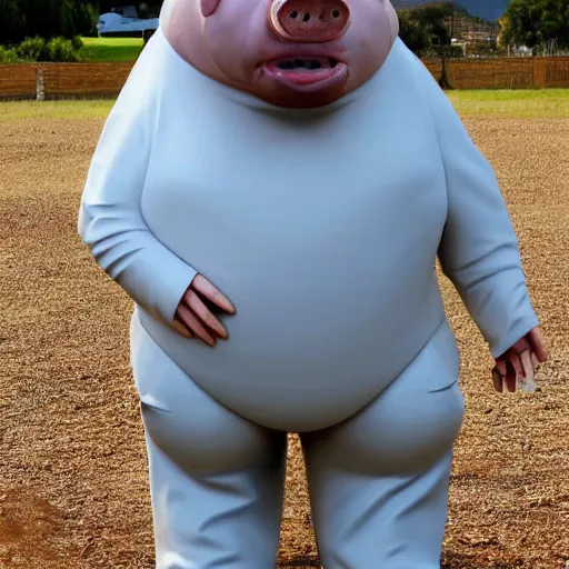 Prompt: scott morrison pig man anthropomorphic australian politician, realistic, standing