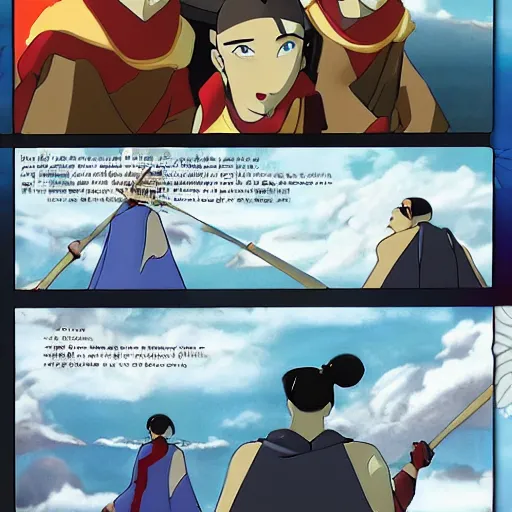 Prompt: epic scene from: avatar- the last Airbender