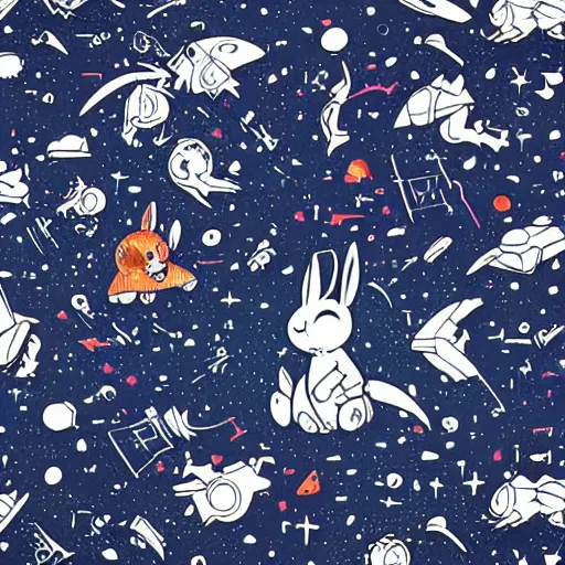 Image similar to A lost sci-fi rabbit, space rabbit, interstellar black hole, by James Jean And WLOPPRO