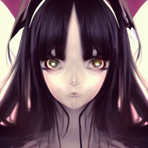 Image similar to portrait of beautiful symmetrical anime girl, black hair, attractive, casual, modern, highly detailed, digital painting, smooth, sharp focus, illustration, art by arco wada, 8 k,