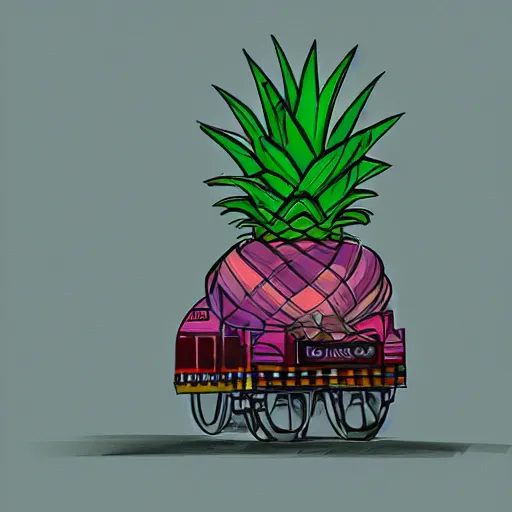 Image similar to 🚂🍍🏣, concept art, digital Art