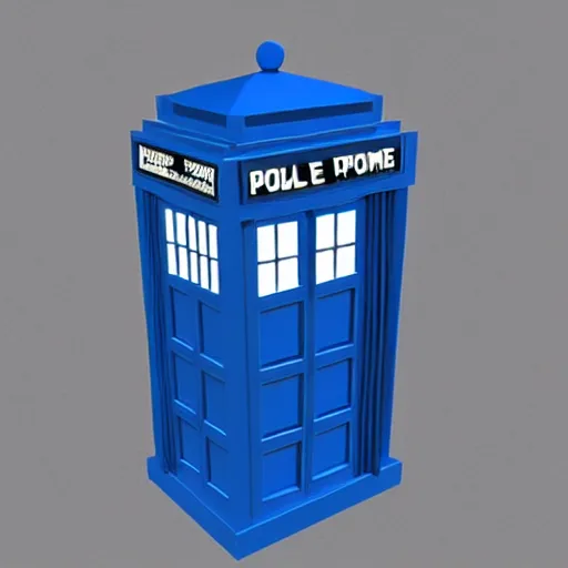 Prompt: low poly tardis from dr. who