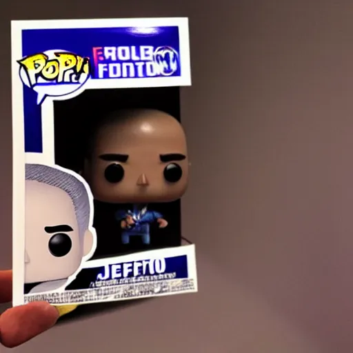 Prompt: “ very very intricate photorealistic photo of a jeff bezos funko pop, photo is in focus with detailed studio lighting, award - winning ”