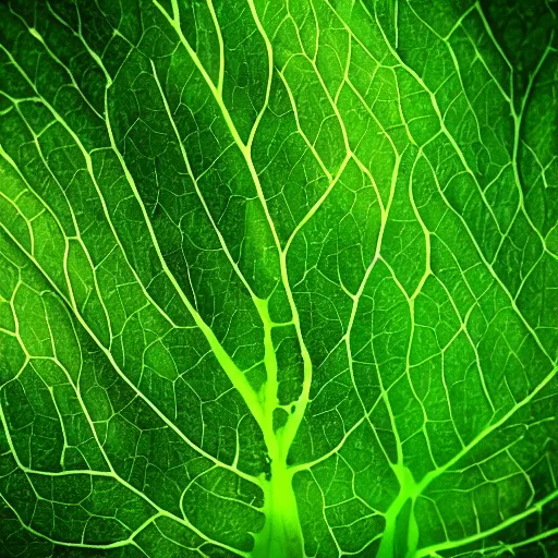 Prompt: abstract art of healthy leaves and plants, dark green and light green