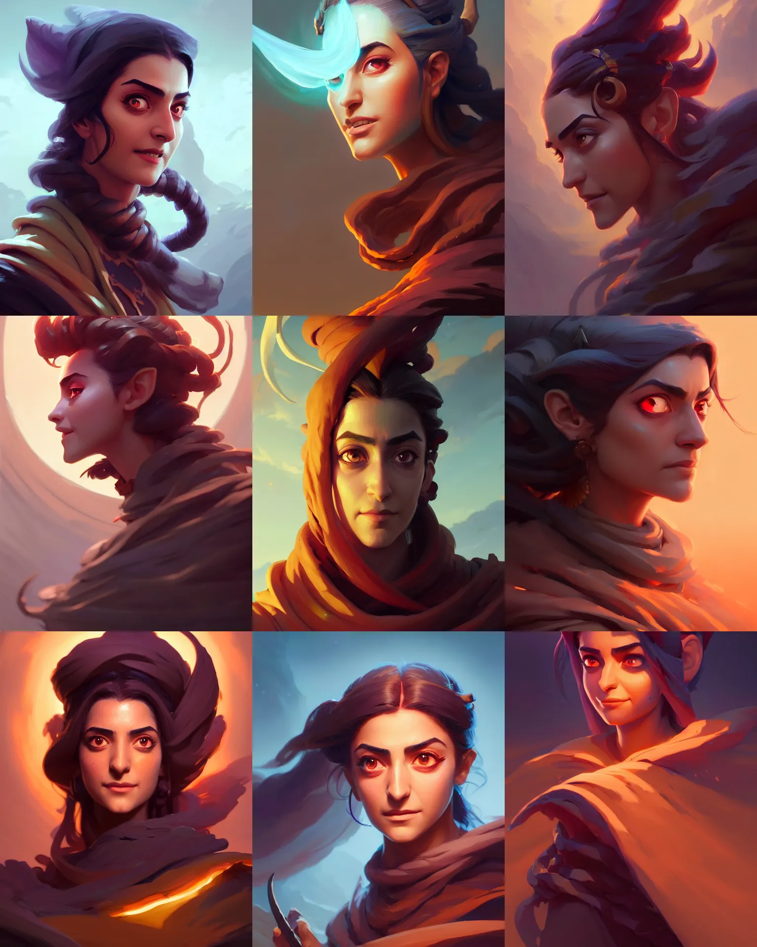 Prompt: side centered painted portrait, maya ali as a wind sorcerer, octane render, gloomhaven, matte painting concept art, official fanart behance hd artstation by jesper ejsing, by rhads and makoto shinkai and lois van baarle and ilya kuvshinov and rossdraws