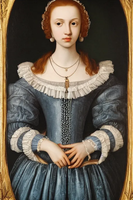 Image similar to beautiful face portrait of hannah murray, oil painting by nicholas hilliard, raphael, sofonisba anguissola