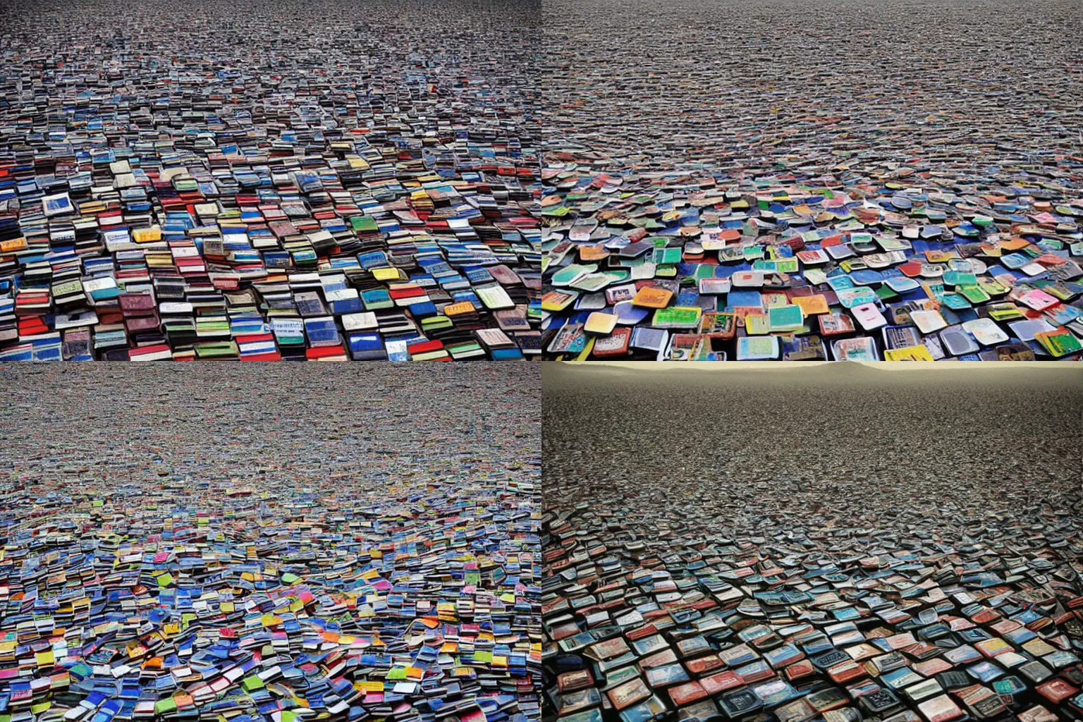 Prompt: Mountain of floppy disks, award winning photo by Edward Burtynsky