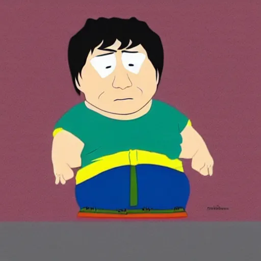 Image similar to jackie chan, in the style of south park