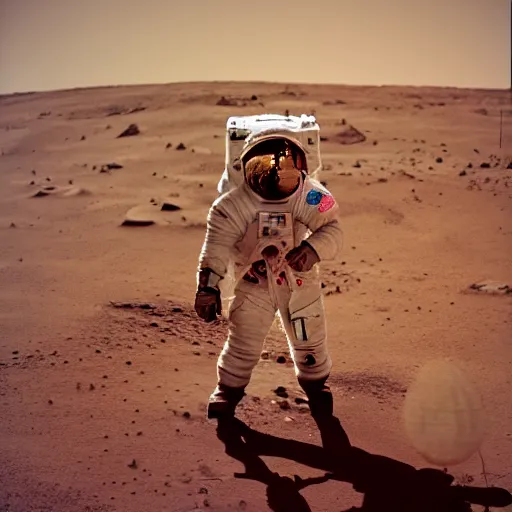 Prompt: astronaut on mars, photograph, 3 5 mm camera