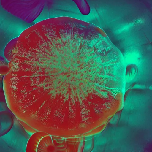 Image similar to hamburger mix jellyfish, cg, 8 k, surrealistic, sharp focus, style by andy warhol