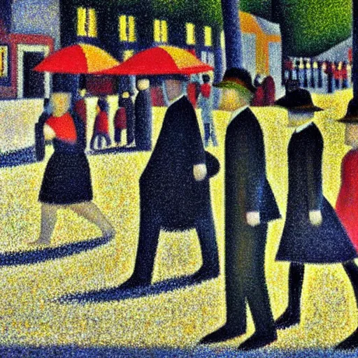 Image similar to Montreal street scene, by Seurat