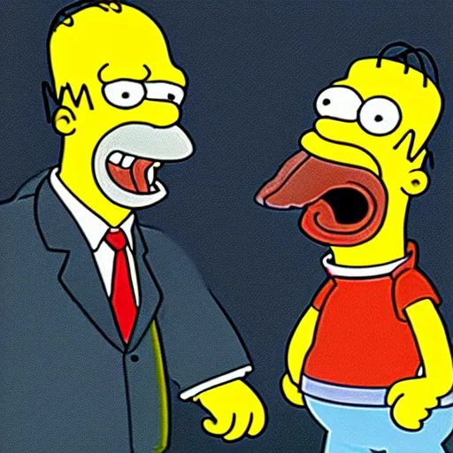 Image similar to concept art of homer Simpson yelling at bart, detailed , award winning