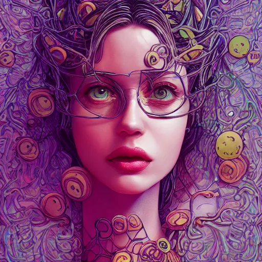 Prompt: the portrait of an incredibly beautiful woman partially made of onion rings, an ultrafine detailed illustration by james jean, final fantasy, intricate linework, bright colors, behance contest winner, vanitas, angular, altermodern, unreal engine 5 highly rendered, global illumination, radiant light, detailed and intricate environment