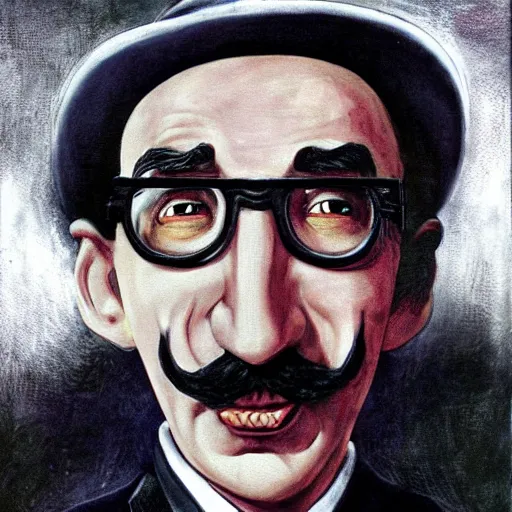 Prompt: groucho marx as bloodborne