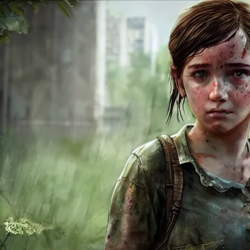 Prompt: elliot paige as ellie in the last of us