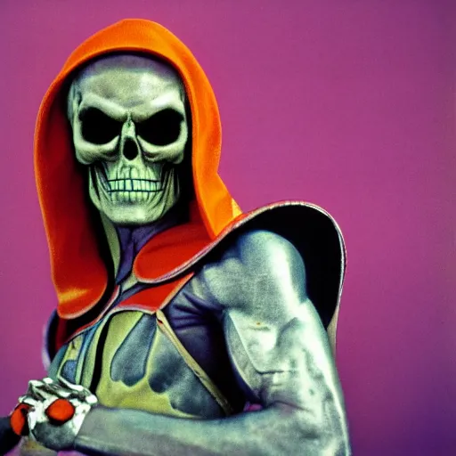 Image similar to skeletor on vintage color kodachrome photograph