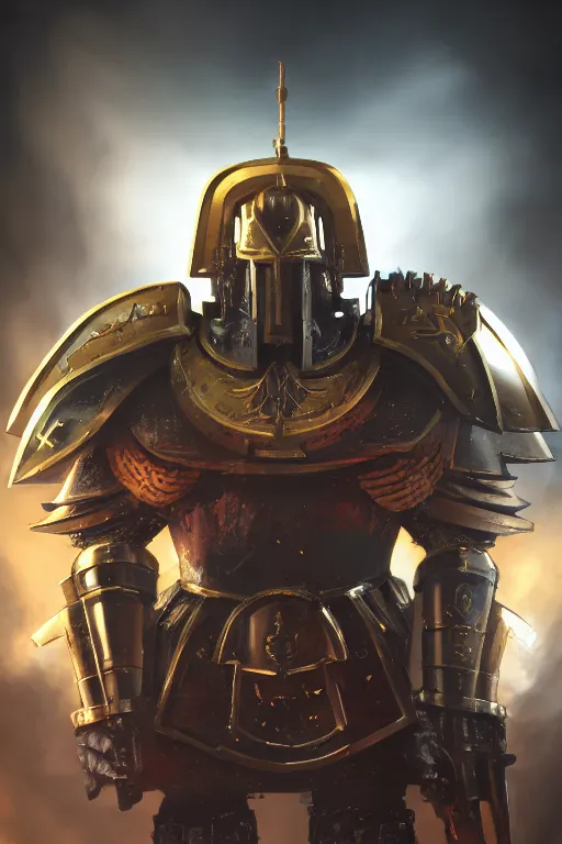 Image similar to armor portrait heros warhammer 4 0 k horus heresy fanart - the primarchs emperor by johannes helgeson animated with vfx concept artist & illustrator global illumination ray tracing hdr fanart arstation zbrush central hardmesh 8 k octane renderer comics stylized