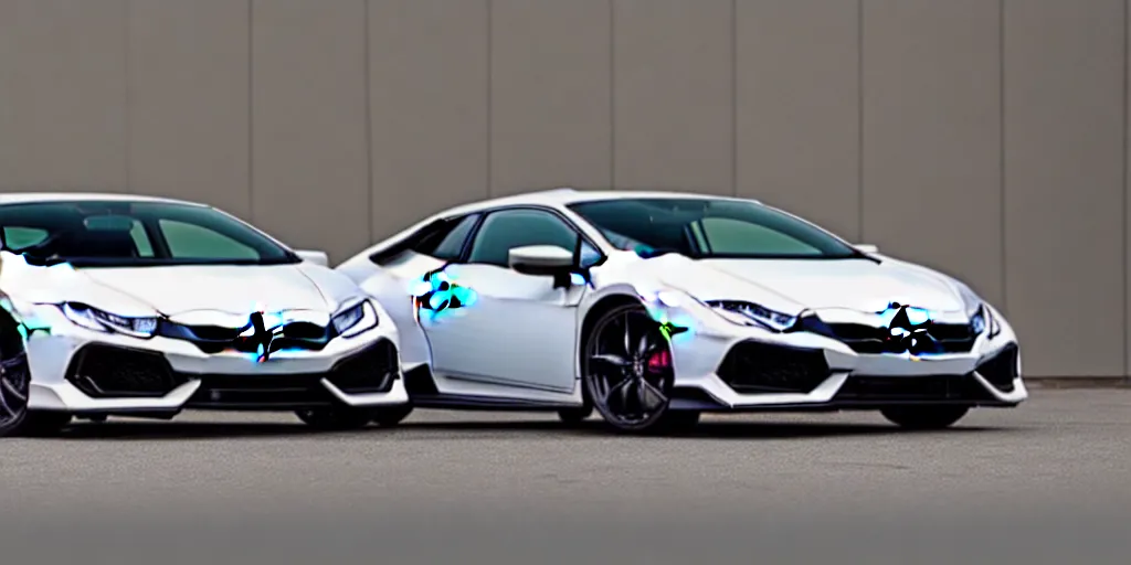 Image similar to honda civic in the shape of lamborghini huracan