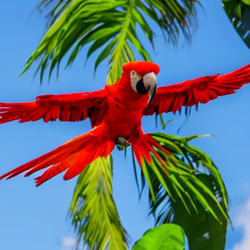 Image similar to high res Scarlet macaw with its wings open 4k