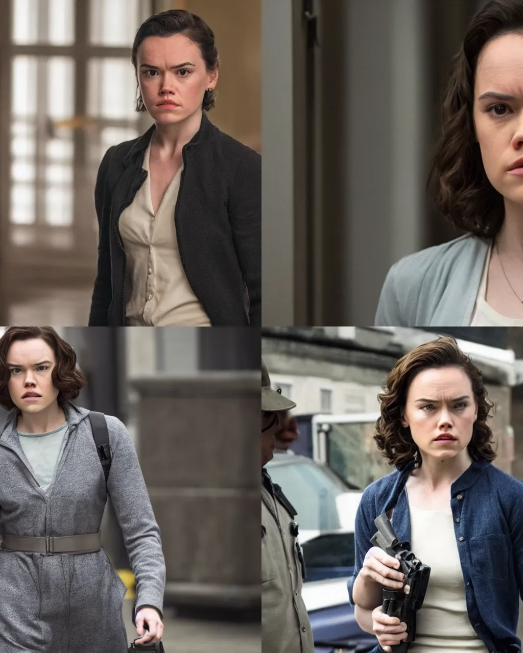 Prompt: daisy ridley as a detective on law and order special victims unit