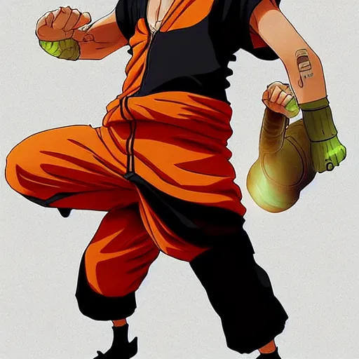 Image similar to Luffy dressed as naruto , digital art , hyperdetailed , trending on artstation , matte painting , CGSociety , pinterest