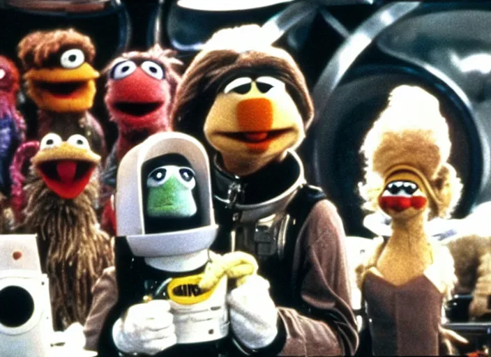 Image similar to scene from the 1968 science fiction film Muppet 2001: A Space Odyssey